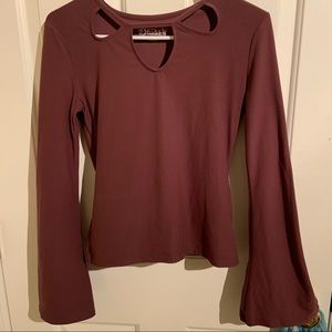 Wine colored long sleeve shirt